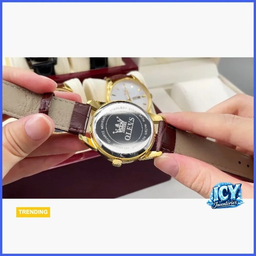 Stainless Steel Analog Quartz Watch with Day Date Luminous Hands